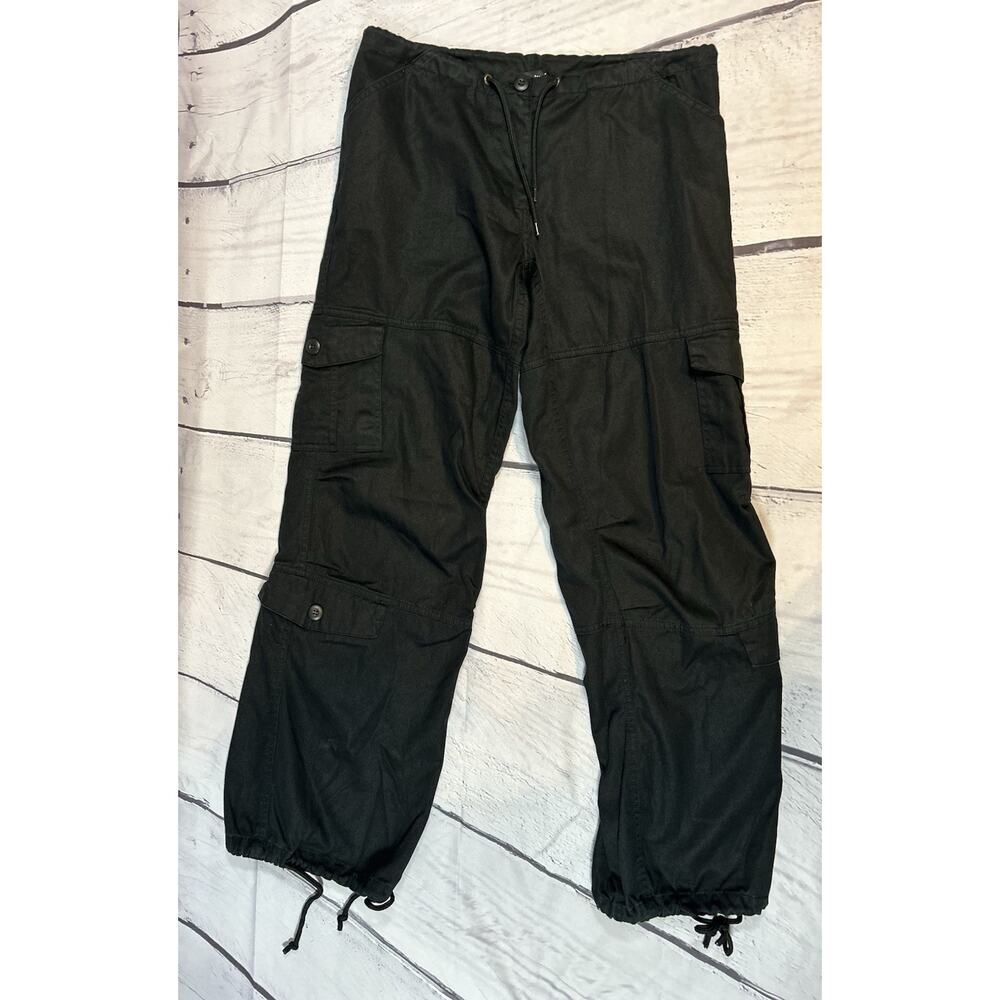 Iam Koko.LA Black Cargo Pants Size L/XL Drawstring Low-Rise Streetwear Utility